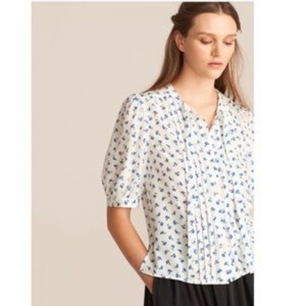 Rebecca Taylor Blue Floral Blouse